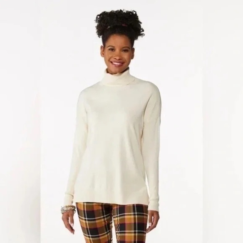 ❄️ Cato | Turtleneck Tunic Sweater Ivory Size XL